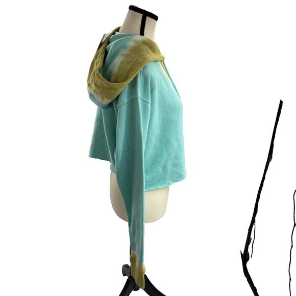 Wild Fable Womens M Tie Dye Hoodie Sweatshirt Cropped Long Sleeve Pullover - Picture 3 of 6